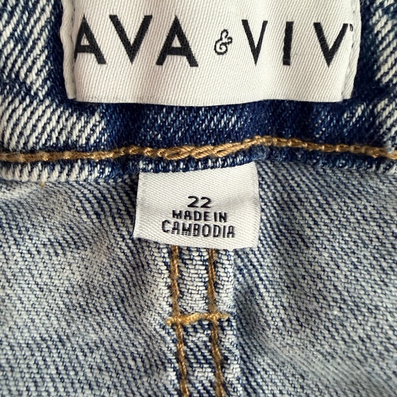 Ava‎ & Viv Button Fly Jeans 22 No Gap Waistband Stretch High Rise NWT - Picture 12 of 12